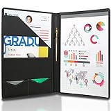 STYLIO Padfolio Portfolio Folder Binder – Interview Resume Legal Document Organizer & Business Card Holder – w/ Letter-Sized Writing Pad - Handsome Piano Noir Faux Leather Matte Finish & Accent Stitch