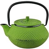 Creative Home Kyusu Cast Iron Tea Pot, 10 oz., Green