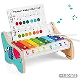 TOP BRIGHT Wooden Xylophone for Kids, Baby Musical Instrument Toy with 2 Xylophone Mallets and 3 Musical Cards, Holiday Birthday Gift for 18 Month Old Boys Girls Toddlers