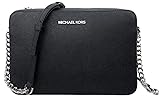Michael Kors Women's Jet Set Item Crossbody Bag in Black with Silver hardware (Black/Silver)