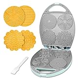 Baker's Friend Multi Pizzelle Maker Electric, Stroopwafel Iron, 4 x 4.5'' Pizzelle Waffle Cookies Maker with Temperature Control, Ideal for Holidays, Parties & More, Great Choice for Gift