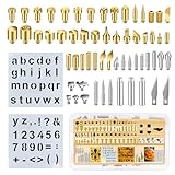62Pcs Wood Burning Tips, Professional Wood Burning Pen Tips and Alphabet Number Stencils Set, Perfect Wood Burning Embossing Carving DIY Crafts Tool for Adults Beginners