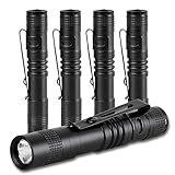 MVIOCS 5 Pack Mini Flashlight Small Flashlights LED Powerful High Lumens Tactical Pen Light with Clip,Slim Portable Pocket Compact Torch for Emergency Inspection AAA Battery Water-Resistant