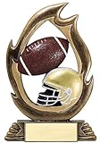 Football Flame Series Trophy | Gridiron Award - 7.25 Inch Tall - Engraved Plate on Request