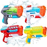 Minutry Water Gun for Kids & Adults - 4 Packs Soaker Squirt Guns with High Capacity Long Shooting Range, Super Water Blaster Pool Toys Perfect for Summer Fun, Backyard Parties and Outdoor Games