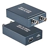 HDMI to SDI Converter, Micro Converter One HDMI in Two SDI Output (with Power Supply Adapter, Audio Embedder Support HDMI 1.3, 3G/HD-SDI Auto Format Detection Extender for Camera CCTV