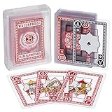 Waterproof Playing Card Deck with Jokers - 54 Clear Plastic Cards, Poker Size, Standard Index - Durable, Washable and Easily Portable - Flexible, Smooth Shuffling - Hard Plastic Carrying Case Included