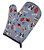 Caroline's Treasures BB4022OVMT Dog House Collection Basset Hound Oven Mitt Heat Resistant Thick Oven Mitt for Hot Pans and Oven, Kitchen Mitt Protect Hands, Cooking Baking Glove