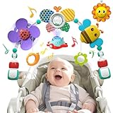 qesfir Musical Baby Stroller Arch Toys, Travel Car Seat Toys, Baby Play Arch Crib Accessory Toys, Mobile for Bassinet, Pram Activity Arch Bar Toys for Babies Infants