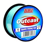 Zebco Outcast Monofilament Fishing Line, Low Memory and Stretch with High Tensile Strength, Blue, One Size (300210)