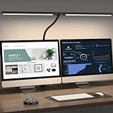 Led Desk Lamp for Office Home - Eye Caring Architect lamp with Clamp,Dual Screen Computer Monitor Gooseneck Smart Light: 24W 5 Color Flexible Adjustable Lighting Table Lamp for Study Drafting