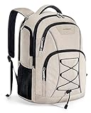 BAGSMART Travel Laptop Backpack, 15.6 inch Anti Theft Laptop Backpack With USB Charger Hole, Water Resistant College bookbag for Women Men, Casual Daily Backpack for travel, White