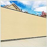 ColourTree 6' x 50' Beige Fence Privacy Screen Windscreen Cover Fabric Shade Tarp Netting Mesh Cloth - Commercial Grade 170 GSM - Cable Zip Ties Included - We Make Custom Size