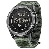 DIDITIME Military Watches for Men, Tactical Watches for Men, Digital Watch, Outdoor Mens Wrist Watches with Compass Lightweight Carbon Fiber Watch Green, Easy Reader