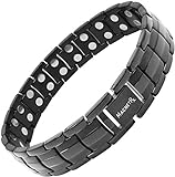 MagnetRX® Ultra Strength Magnetic Therapy Bracelet - Arthritis Pain Relief and Carpal Tunnel Magnetic Bracelets for Men - Adjustable Length with Sizing Tool (Black)