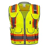 Kolossus Safety Vest for Men High Visibility Reflective Construction Tactical Vest (Yellow, XX-Large)