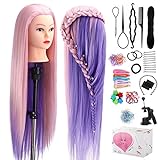 Mannequin Head with Hair, TopDirect 29' Hair Mannequin Manikin Practice Cosmetology Hair Doll Head Styling Hairdressing Training Braiding Heads with Clamp Holder and Tools