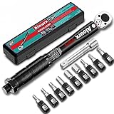 Aiourx 1/4 Inch Drive Click Torque Wrench Set 20-200 in.-lb. / 2.26-22.6 Nm 11 Pieces Black