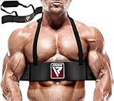 RDX Arm Blaster Biceps Triceps, 23” Fitness Curl Support Isolator, Weightlifting Bodybuilding Muscle Builder Big Arms Extension, Adjustable 42” Strap, 6mm Neck Pad, Curved Design, Thick Elbow Padding