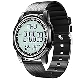 Beeasy Mens Metal Digital Watch Waterproof with Stopwatch Alarm Countdown Dual Time, Ultra-Thin Super Wide-Angle Display Digital Wrist Watches for Men Boys