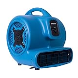 XPOWER P-830 Pro 1 HP 3600 CFM Centrifugal Air Mover, Carpet Dryer, Floor Fan, Blower, for Water Damage Restoration, Janitorial, Plumbing, Home Use…