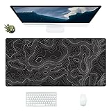 Topographic Mouse Pad, Large Gaming Mouse Pad, Topographic Desk Mat, Non-Slip Computer Keyboard Mouse Pad Map Lines Contour for Home Office Gaming Work, 35.4 X15.7 in