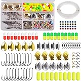 Fishing Lures Spinner Walleye Rig Making Kit, 231pcs DIY Fishing Accessories for Walleye Spinner Fishing Rigs Crawler Harness, Spinner Blades Rig Floats Clevises Beads Hooks Line