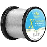 SF Monofilament Fishing Line Premium Spool X-Strong Mono Nylon Material Leader Line Clear for Saltwater Freshwater 20LB