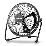HOLMES 4' Mini High-Velocity Personal Desk Fan, 4 Blades, Adjustable 360° Head Tilt, Durable Metal Construction, Single Speed, Ideal for Home, Dorm Rooms, Bedrooms, or Offices, Black