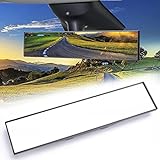 Rear View Mirror, Universal Interior Clip-on Wide Angle Mirror, Panoramic Flat HD Rearview Mirror, Anti Glare, Clear Tint, Accessories for Car SUV Trucks Vehicles (14'*3.15')