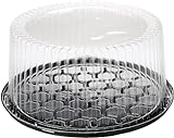 A1 Bakery Supplies 10-11inch Cake Double Layer Clear Cake Container Dome and Base Carry & Display Storage Box (4 Pack)
