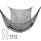 Toriexon 6.5' X 9.8' Climbing Cargo Net, Double Layers Playground Safety Net, with Storage Bag Climbing Net for Kids Outdoor Treehouse
