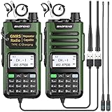 BAOFENG GM-15 Pro GMRS Radio,NOAA Weather Receiver & Scan Radio Rechargeable Long Range Two Way Radio Handheld Radios with USB-C Charger AR-771