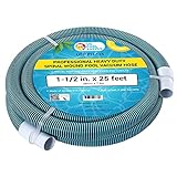 U.S. Pool Supply 1-1/2' x 25 Foot Professional Heavy Duty Spiral Wound Swimming Pool Vacuum Hose with Kink-Free Swivel Cuff & Flexible