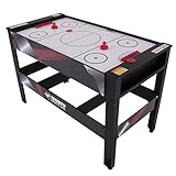 Triumph 4-in-1 Rotating Swivel Multigame Table – Air Hockey, Billiards, Table Tennis, and Launch Football , Black/White, 23.75 x 32.00 x 48.00'