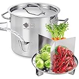 ARC 32QT Stainless Steel Tamale Steamer Pot w/Easy-fill Water Spout, Seafood Crab Steamer with Divider and Steamer Rack, 8 Gallon