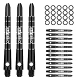 CyeeLife Aluminium Dart Shafts 15pcs with Rubber o Rings 48mm(L) Black