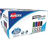 Avery Marks A Lot Value Pack Dry Erase Markers, White Board Markers with Chisel Tip,24 Assorted Colors (98188)
