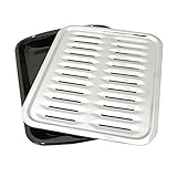 Range Kleen BP100 Porcelain Broiler Pan with Chrome Grill, 2-piece , 16.5 inches