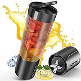 Portable Blender, Owaylon Personal Size Blender for Shakes and Smoothies with 6 Ultra Sharp Blades, 16 Oz Mini Blender USB Rechargeable Magnetic for Travel/Picnic/Office/Gym(Black)