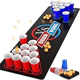 Goldge Beer Pong Table Mat, Drinking Games for Adults Party, Adult Games, 8pcs Beer Pong Balls, 30pcs Beer Pong Cups, Drunk Games, Beer Pong Set