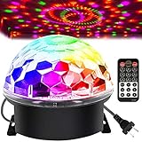 memzuoix Disco Ball Dj Strobe Light with 6 Colors, Sound Activated Big-Size Magic Stage Party Light with Remote Control, Halloween Decorations Bar Wedding Home Club (7'' Big Size)