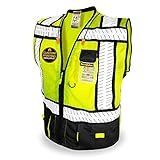 KwikSafety - Charlotte, NC - SPECIALIST Safety Vest [Multi-Use Pockets] Class 2 ANSI OSHA High Visibility Reflective Heavy Duty Solid Mesh HiVis Construction Surveyor Work Men/Black XL