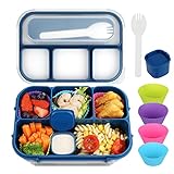 MaMix Bento Lunch Box Adult, Kids, Lunch Containers for Adults/Kids/Students,1300ML-4 Compartment (blue)