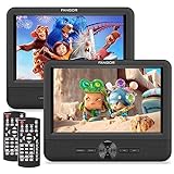 FANGOR 7.5' Dual Portable DVD Player for Car, Car DVD Player Dual Screen Play a Same or Two Different Movies with Headrest Strap, Regions Free,Support Last Memory, AV Out&in,USB/SD/Sync TV