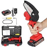 Mini Chainsaw Cordless 4-Inch Battery Powered Chainsaw One-Hand Electric Chainsaw Handheld Portable Chainsaw for Tree Branch Wood Cutting