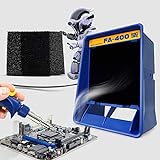 Fume Extractor Anti-ESD Solder Smoke Absorber Portable Filter for Soldering DIY Fan Extraction Equipment with Spare Activated Carbon for Brazing Welding Soldering, Fume Prevention Remover (Blue)