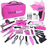 Pink Tool Set, 205 Piece Home Tool Kit with 3.6V Electric Screwdriver and Universal Sockets Tools, Pink Tool Kit with Storage Tool Bag, Tool Sets for Women, for Gift, Home Repair, Dorm