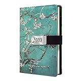 Starry Diary with Lock, A5 PU Leather Journal with Combination Lock Digital Password Notebook Combination Locking Journal Diary (Starry 6)