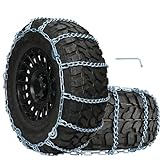 SCITOO QG2228CAM Snow Chains For Car Pickup Trucks SUV,Universal Emergency Tire Traction Chain,Anti-Skid Thickening Tire Chains Width 225 235 245 255 265 275 285 295(15' 16' 17' 18' 19' 20')- Set of 2